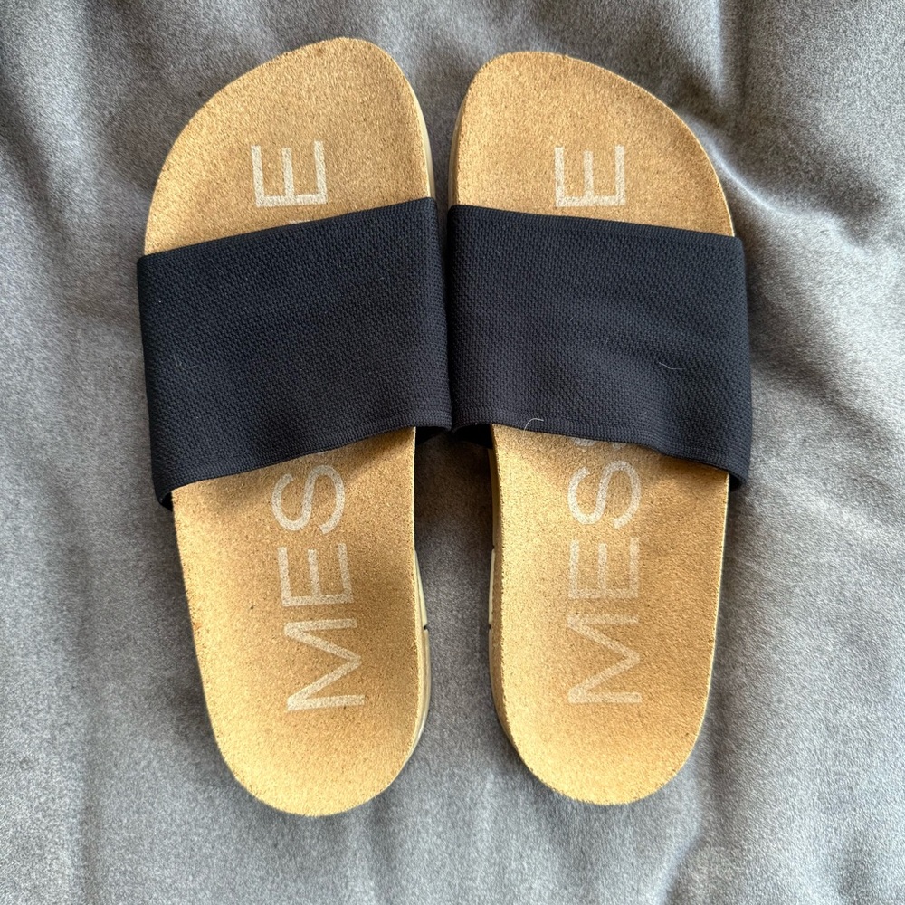 Message Black Mullen Slide Sandals